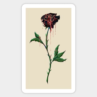 Black Rose Dripping with Blood Magnet